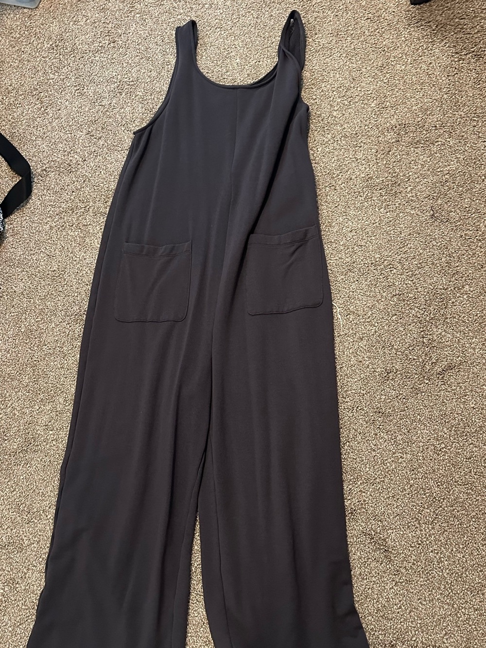 Madewell MWL Superbrushed Pull-On Jumpsuit Black Coal Large